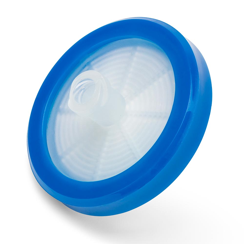 Globe Scientific Syringe Filter, CA Membrane, 0.22?m Porosity, 30mm Diameter, PP Housing, STERILE, Individually Wrapped Image